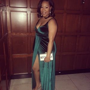 Emerald Green Velvet Maxi Dress